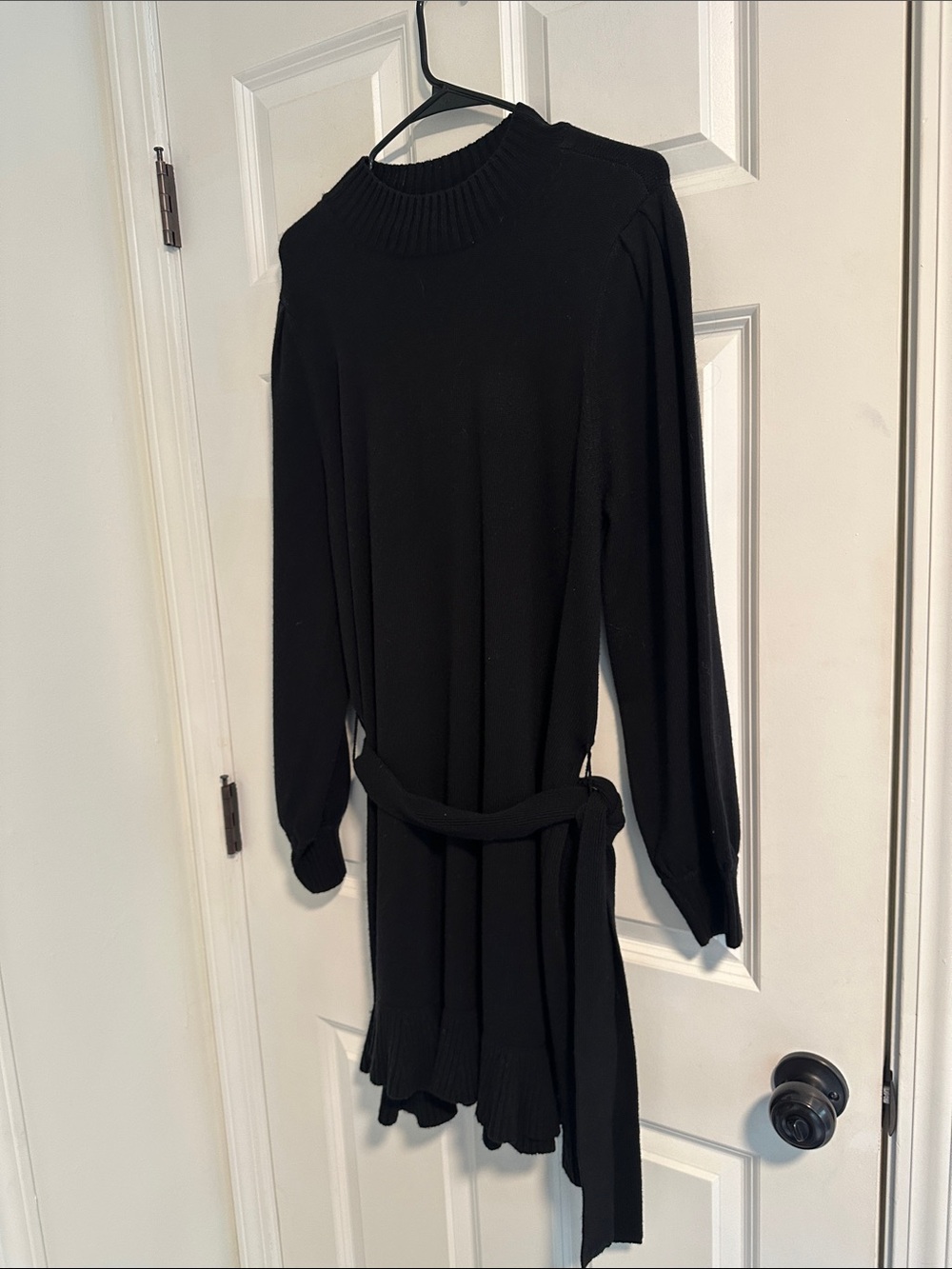 EUC Paige Julita Long Sleeve Wool Sweater Dress in Black size L - Picture 8 of 12